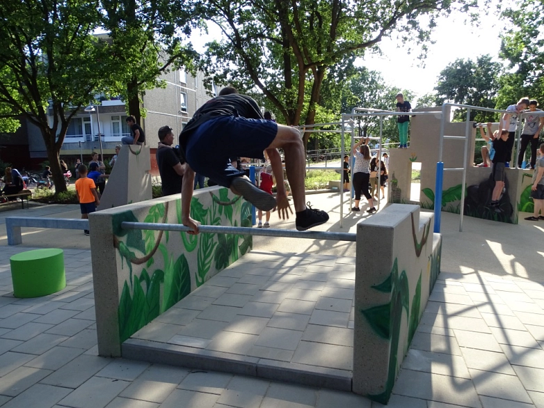 Die neue Parkouranlage ist beliebt.